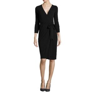 Diane Von Furstenberg DVF Julian Wrap Dress Black. Size 2.